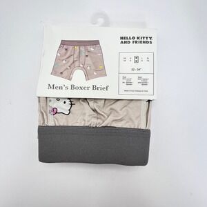 Hello Kitty and Friends Mens Boxer Briefs Sanrio Tan Grey Lyocell Size Medium